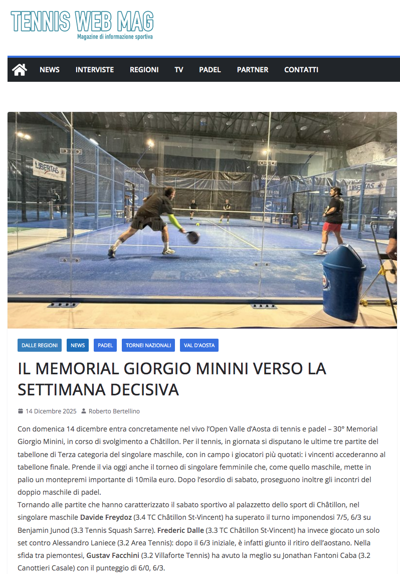 Il Memorial Giorgio Minini verso la settimana decisiva