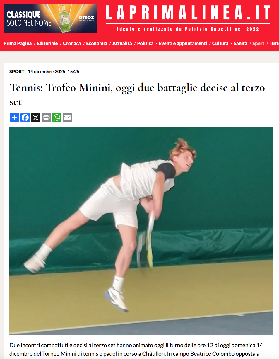 Tennis: Trofeo Minini, oggi due battaglie decise al terzo set